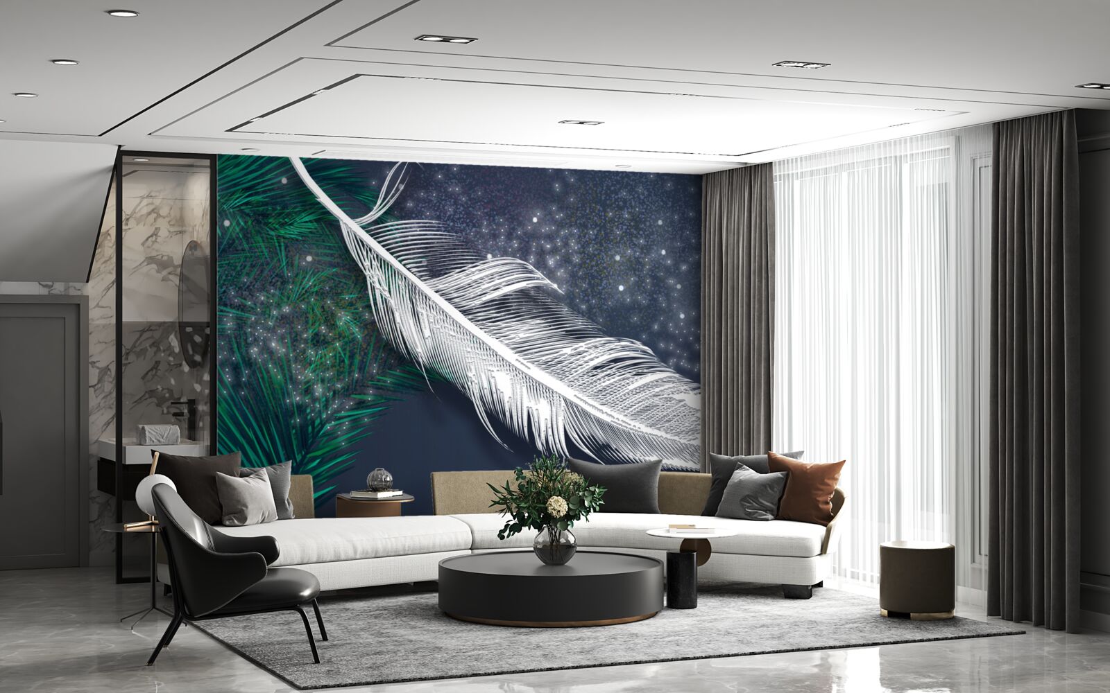 Fototapeta wolumetryczne śnieżnobiałe upierzenie