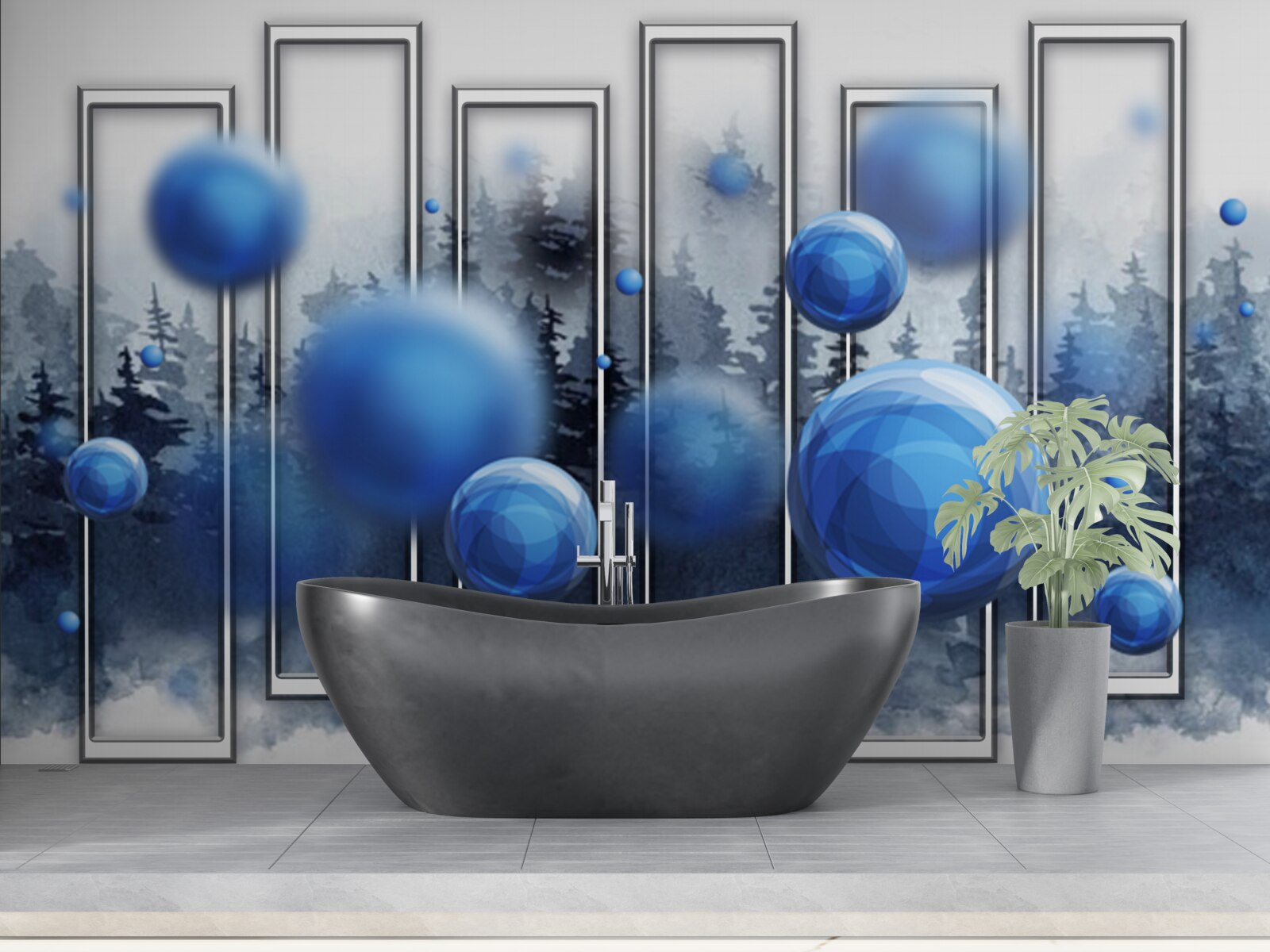 Fototapeta metafora niebieskich kropli wilgoci deszczowej