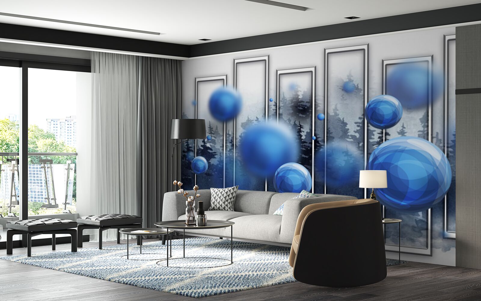 Fototapeta metafora niebieskich kropli wilgoci deszczowej