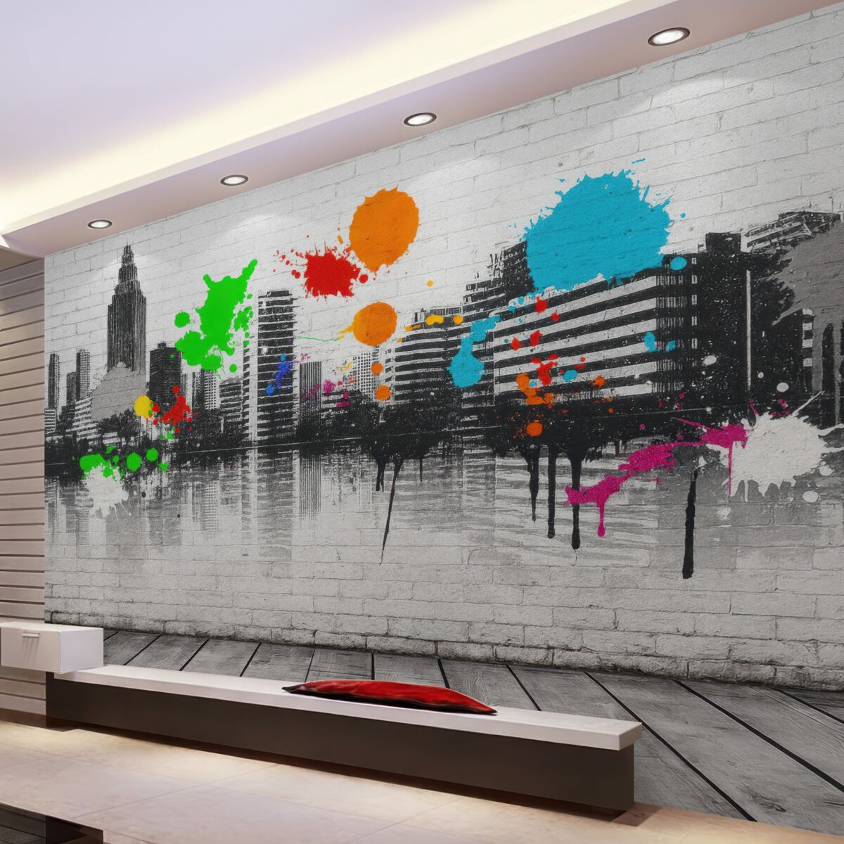 Fototapeta Miasto na ścianie, urbanistyczny styl.