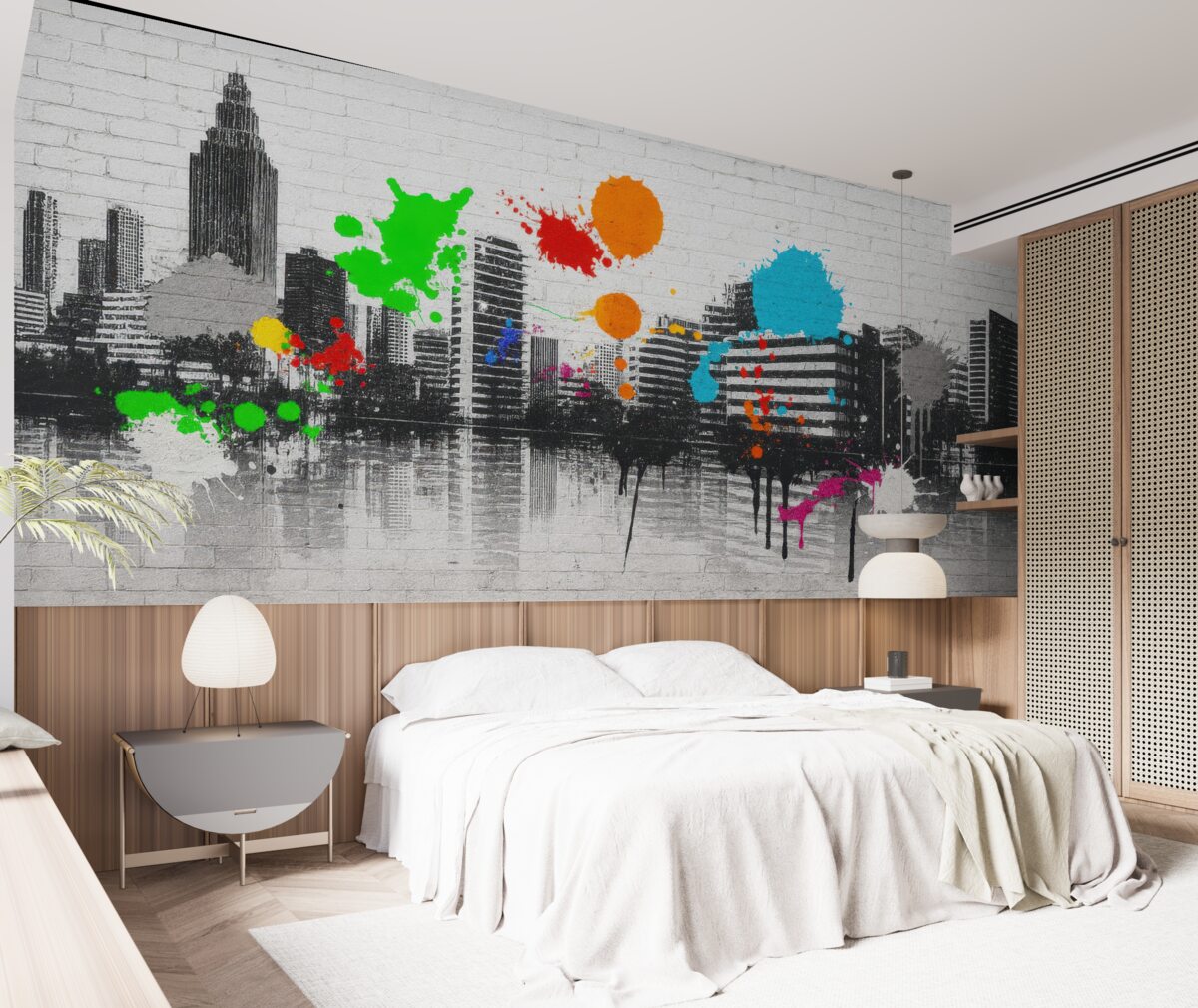 Fototapeta Miasto na ścianie, urbanistyczny styl.