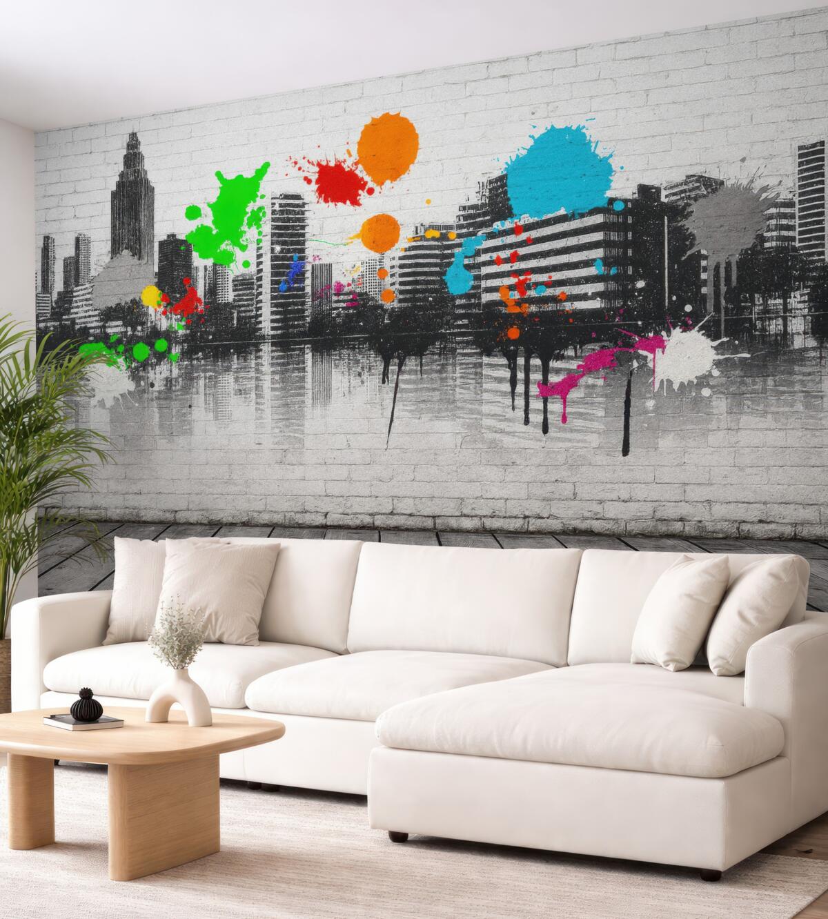 Fototapeta Miasto na ścianie, urbanistyczny styl.