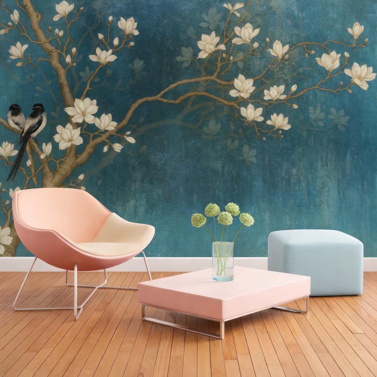 Fototapeta Kwitnące konary i ptaki.