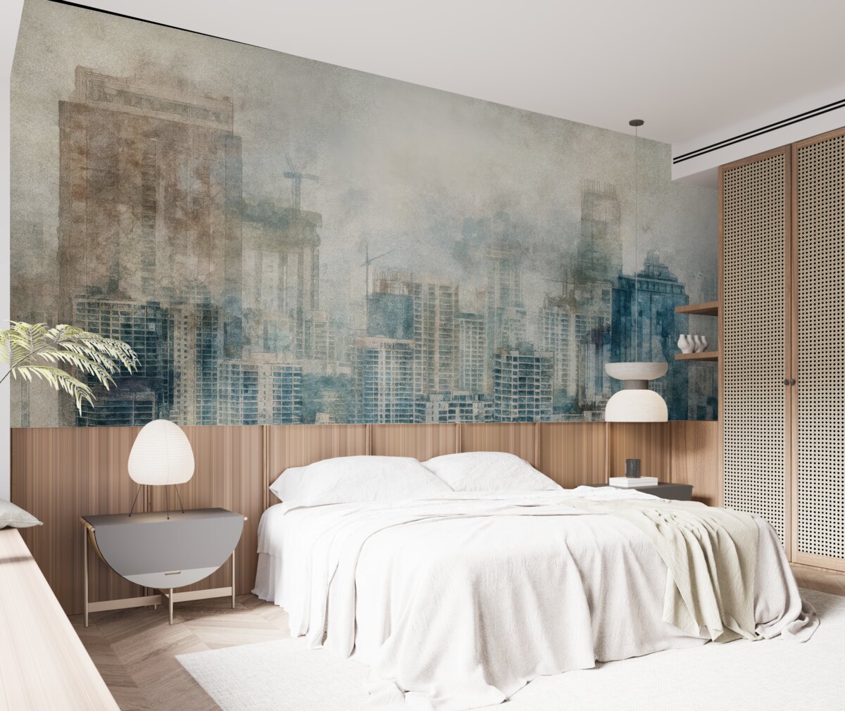 Fototapeta Wodna farba, miasto, tkanina.