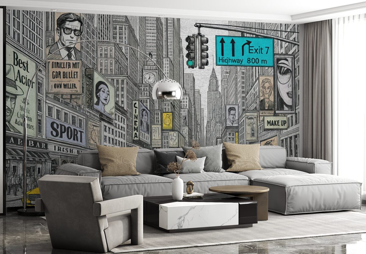 Fototapeta Megapolis w stylu komiksowym.