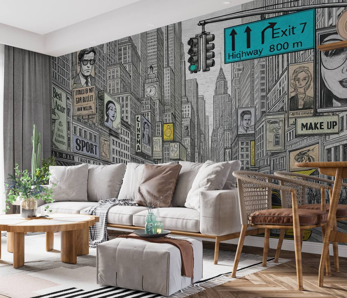 Fototapeta Megapolis w stylu komiksowym.