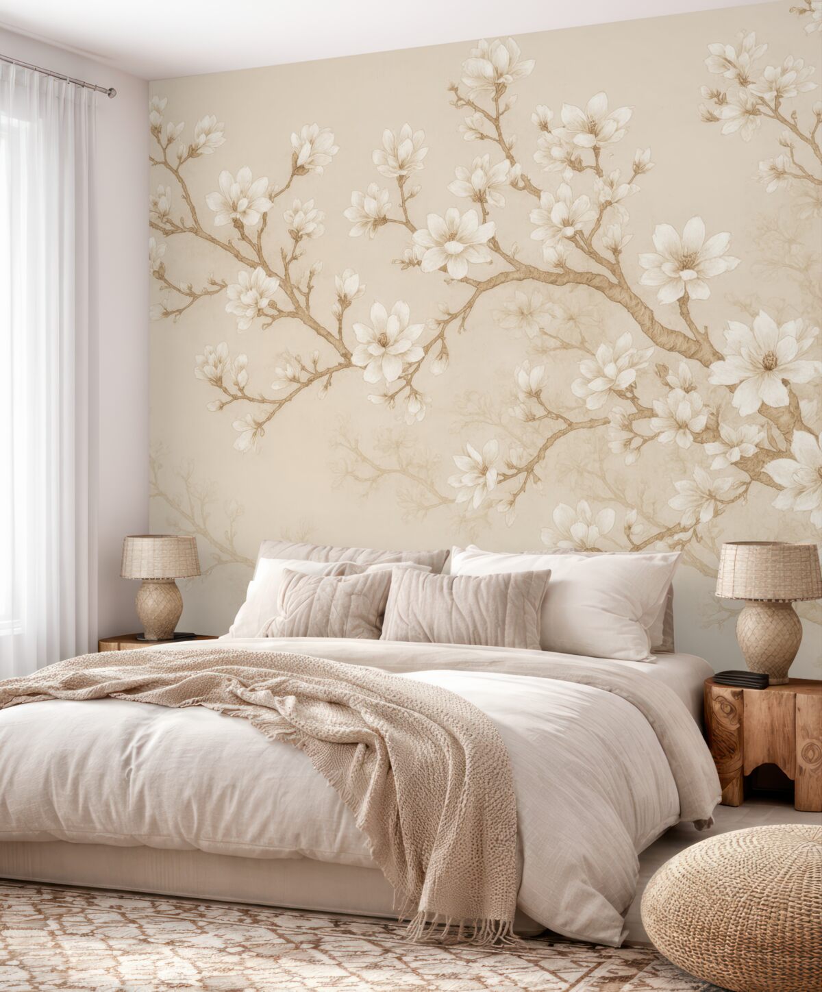 Fototapeta Rozkwitające drzewo i ptaki.