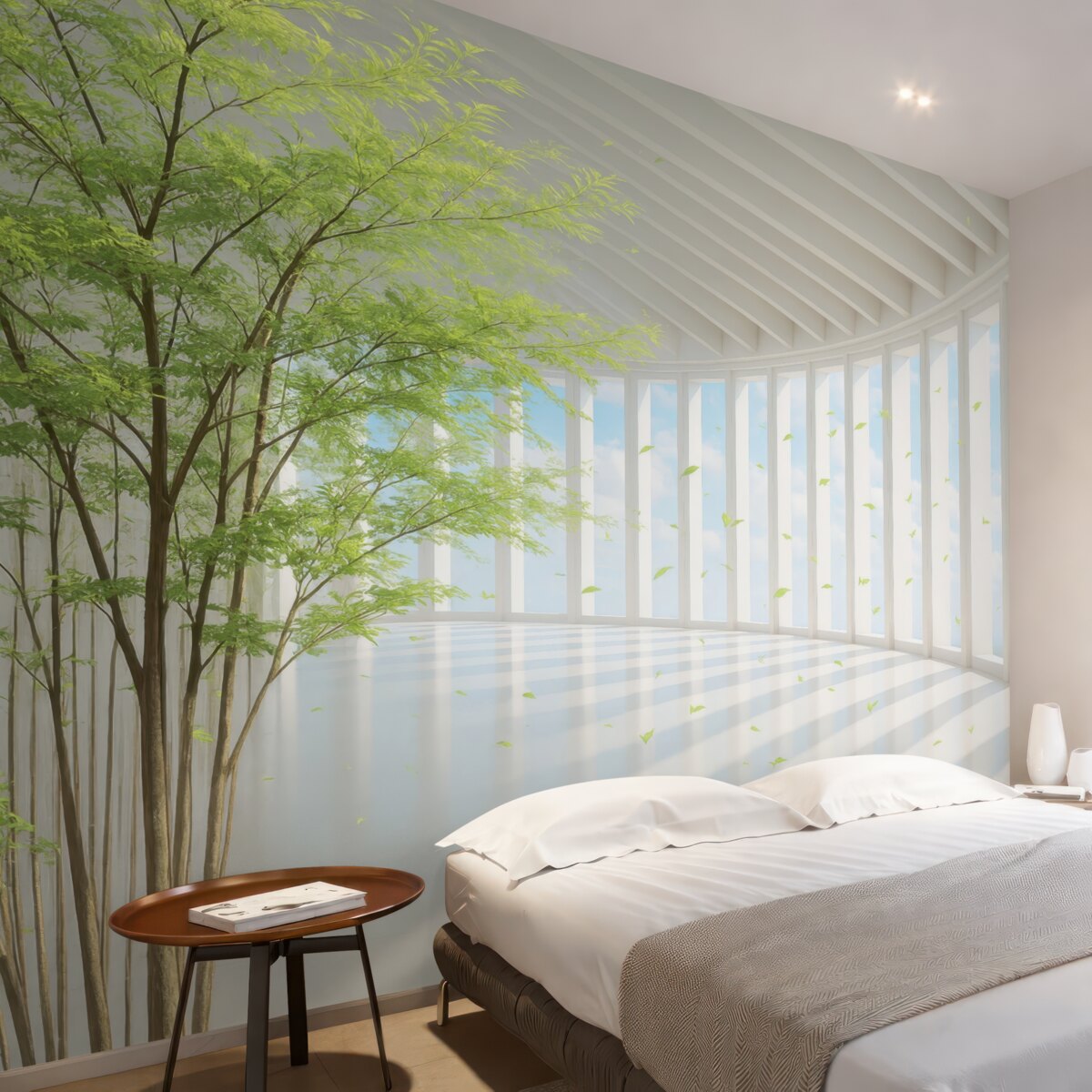 Fototapeta Tunel z panoramicznym widokiem na chmury.