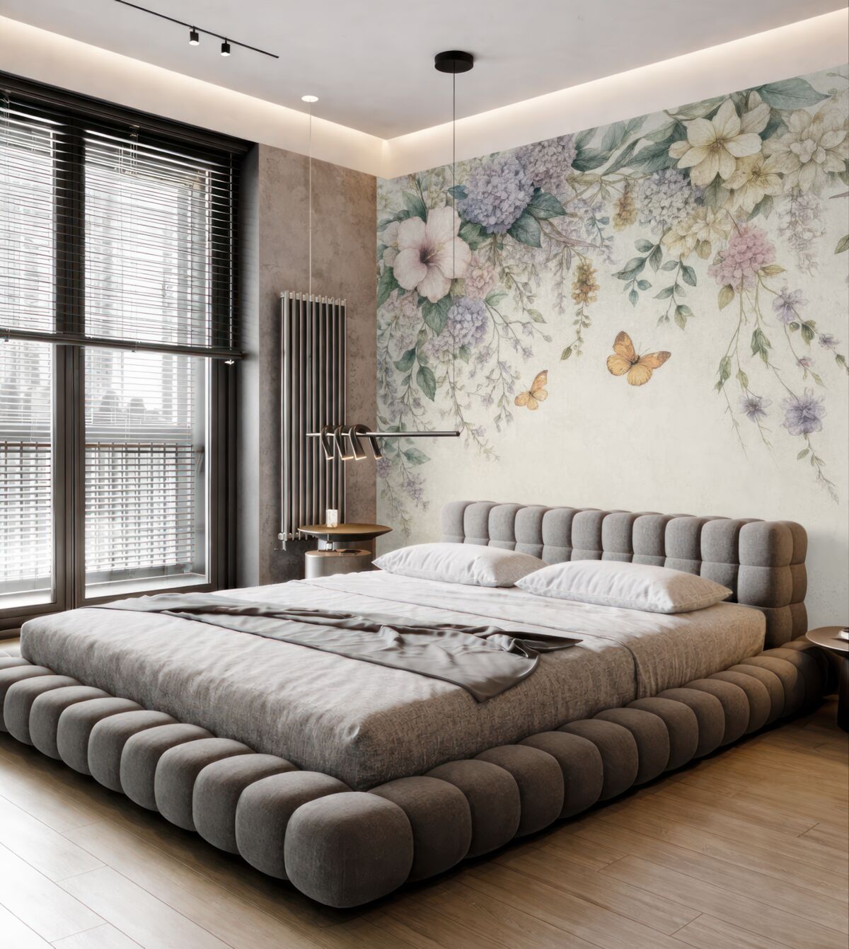 Fototapeta Kwiaty egzotyczne oraz motyle.