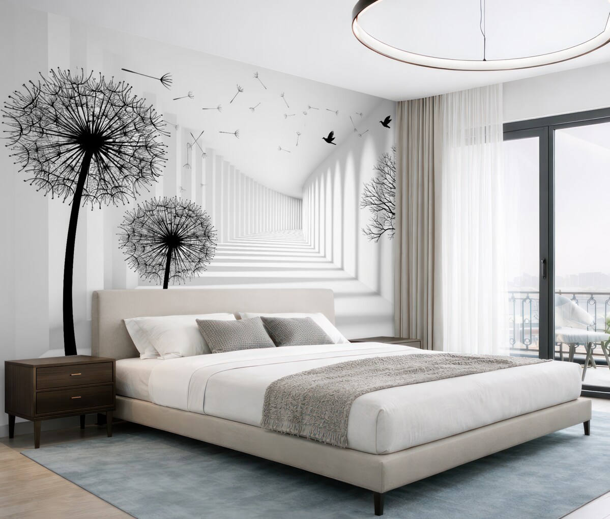 Fototapeta Trójwymiarowy tunel i mlecz.