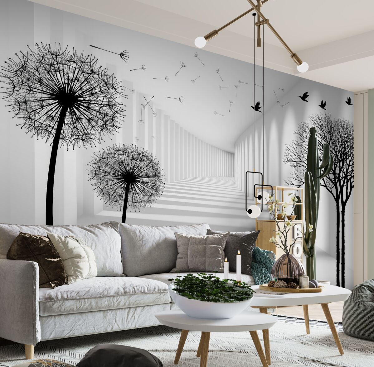 Fototapeta Trójwymiarowy tunel i mlecz.