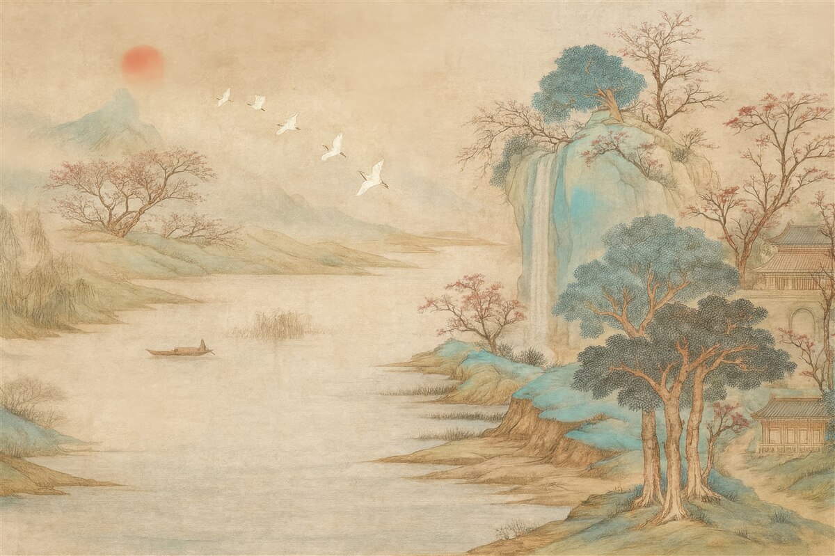 Fototapeta Pejzaż w chińskim stylu.