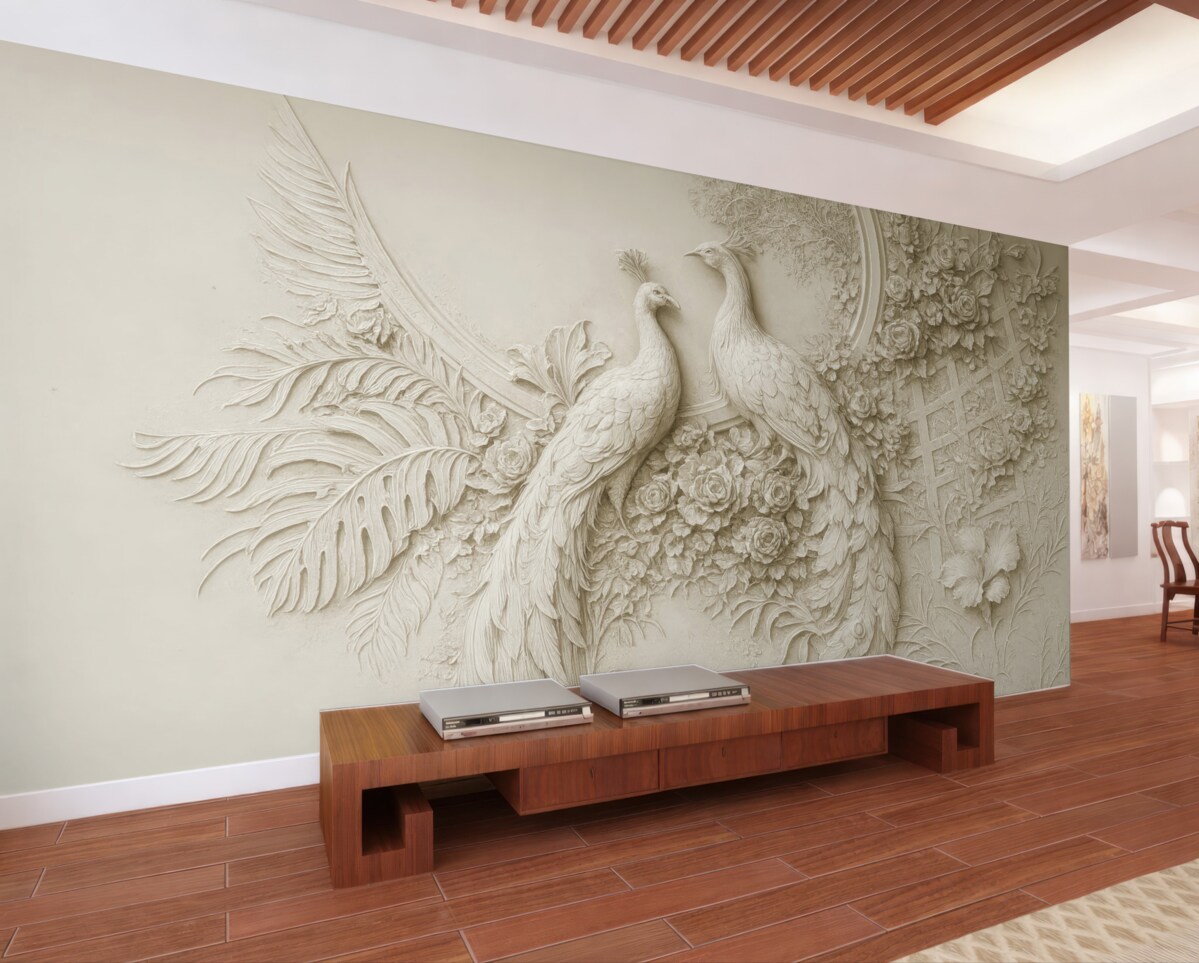 Fototapeta Roślina, pióro i szarość.