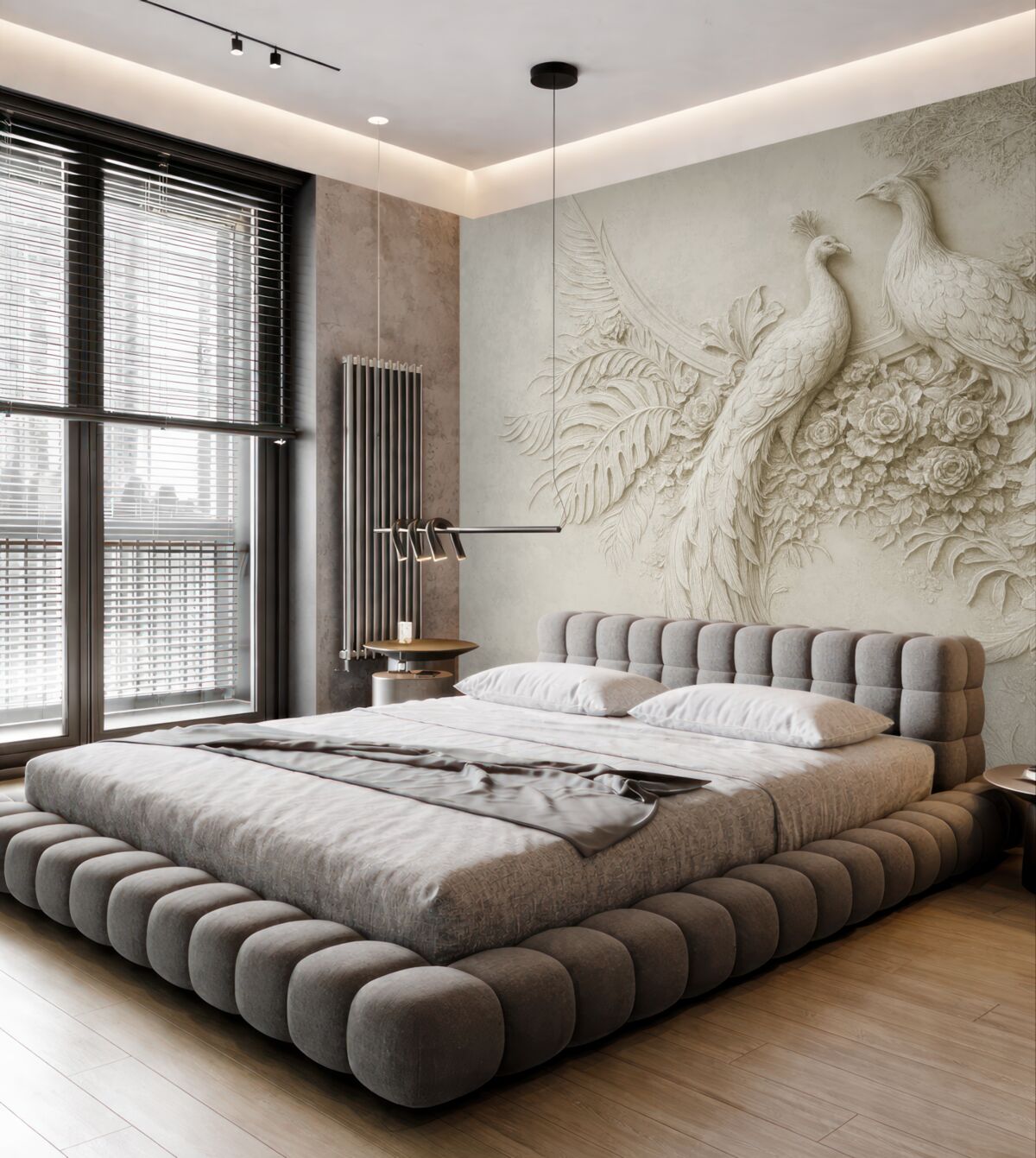 Fototapeta Roślina, pióro i szarość.