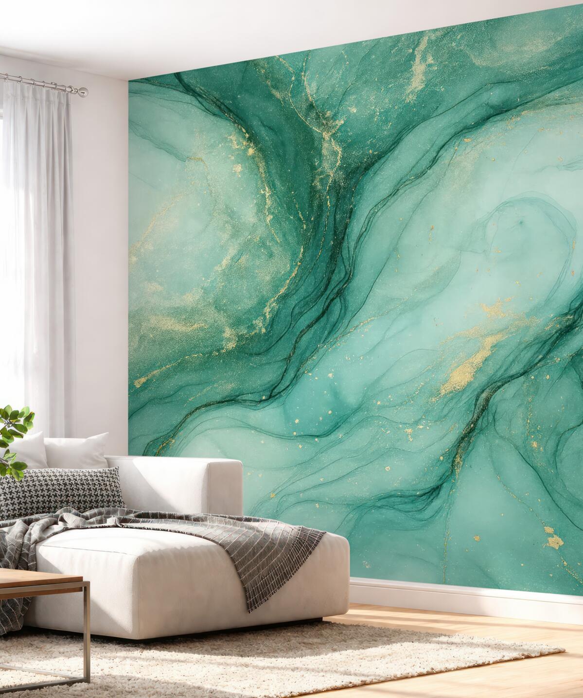 Fototapeta Turkusowy marmur z subtelną mgiełką.