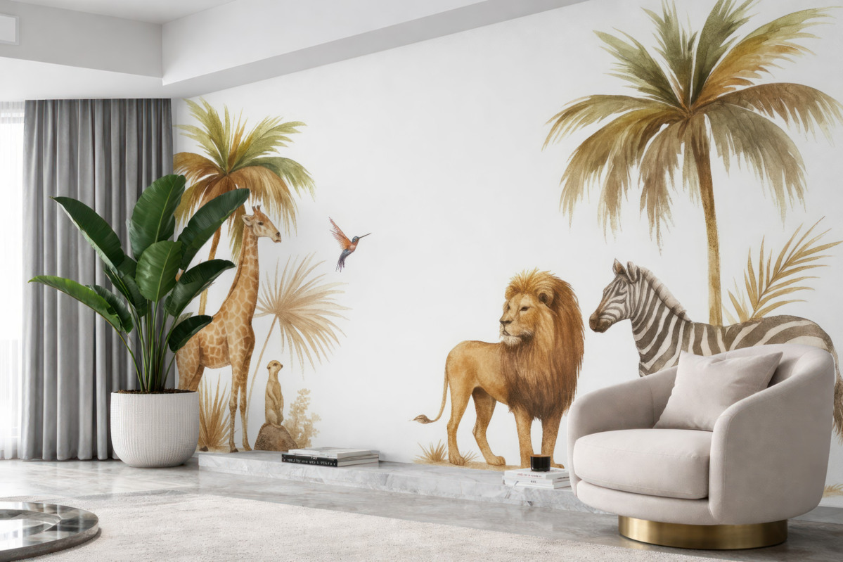 Fototapeta Naturalne otoczenie pod tropikalnymi palmami.