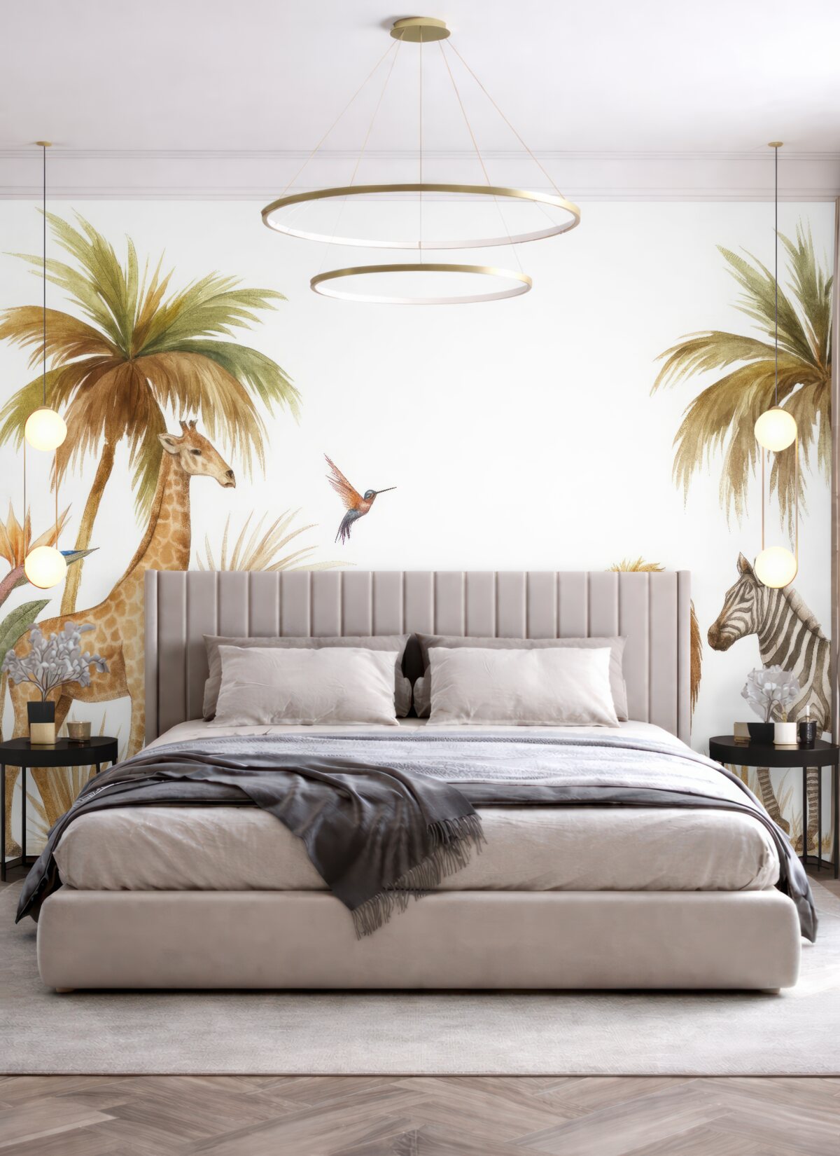 Fototapeta Naturalne otoczenie pod tropikalnymi palmami.