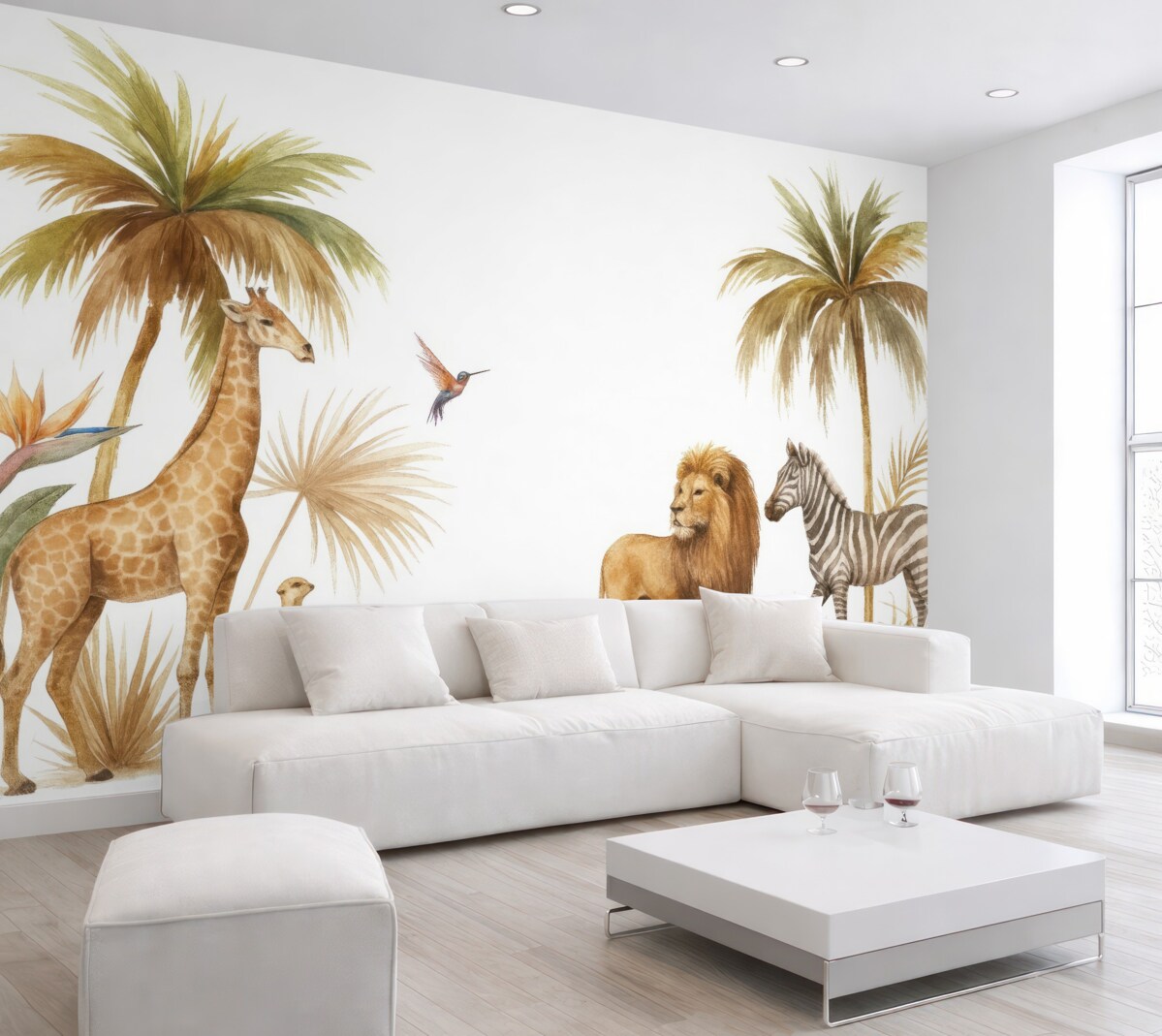 Fototapeta Naturalne otoczenie pod tropikalnymi palmami.