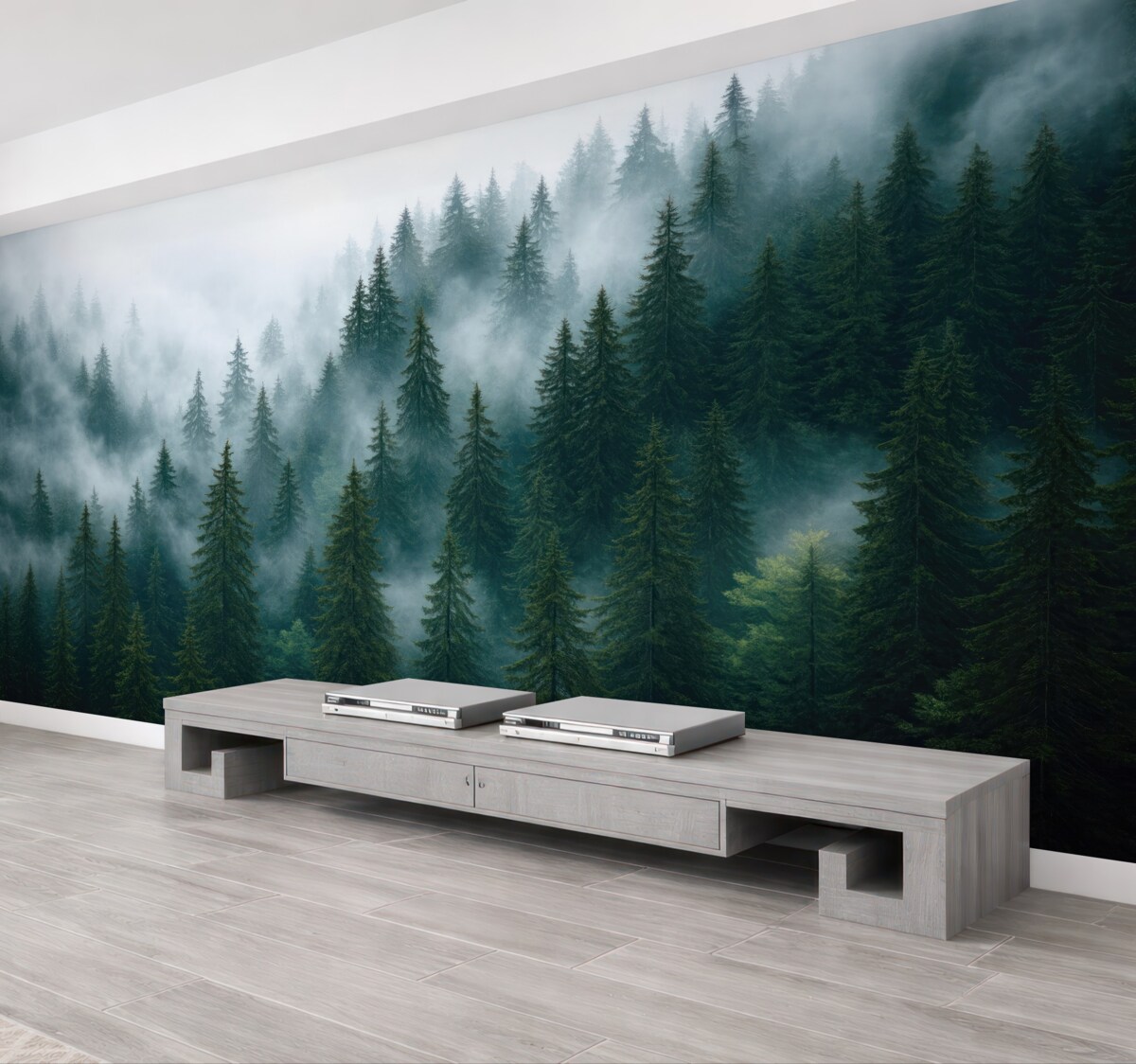 Fototapeta Zamglony las.