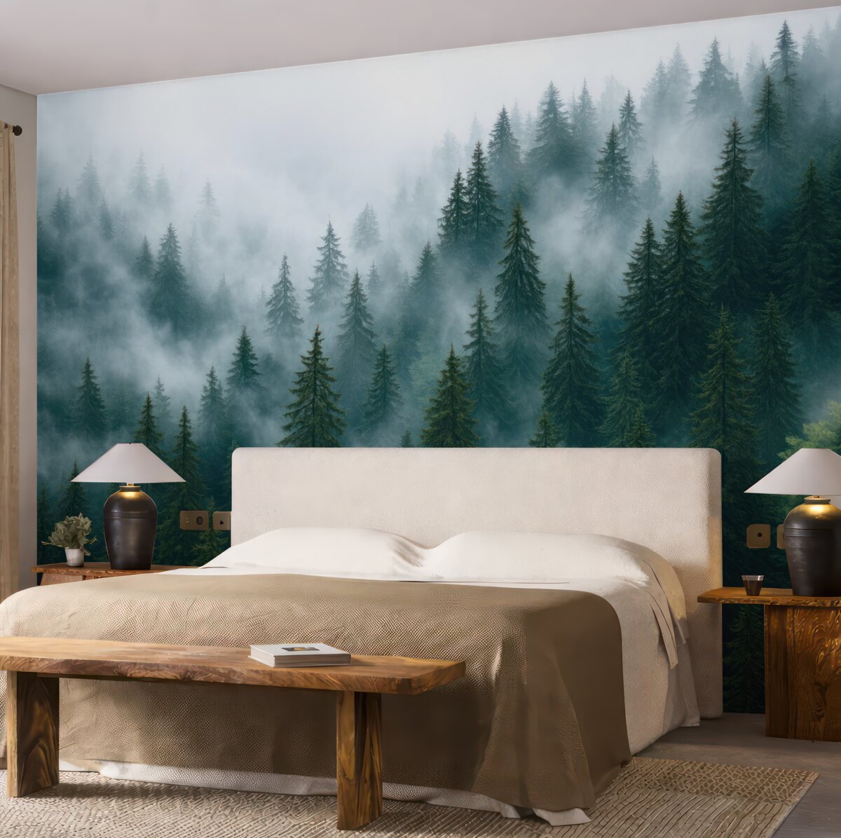 Fototapeta Zamglony las.