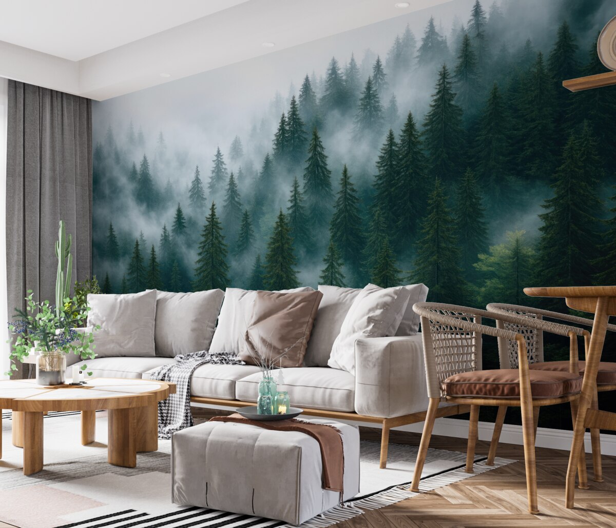 Fototapeta Zamglony las.