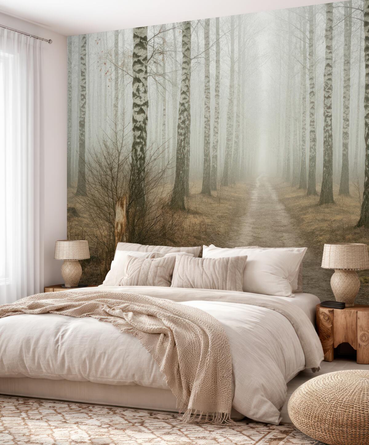 Fototapeta Brzozy w mgle.