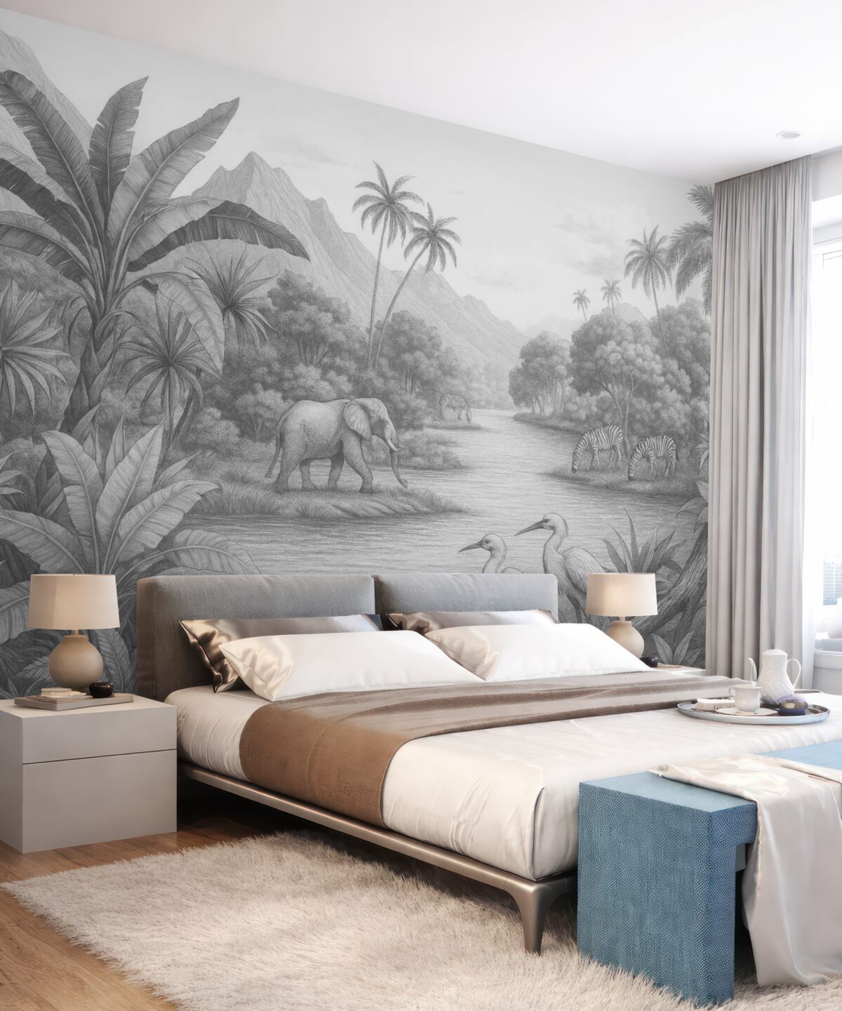 Fototapeta Tropiki w odcieniach czerni i bieli.