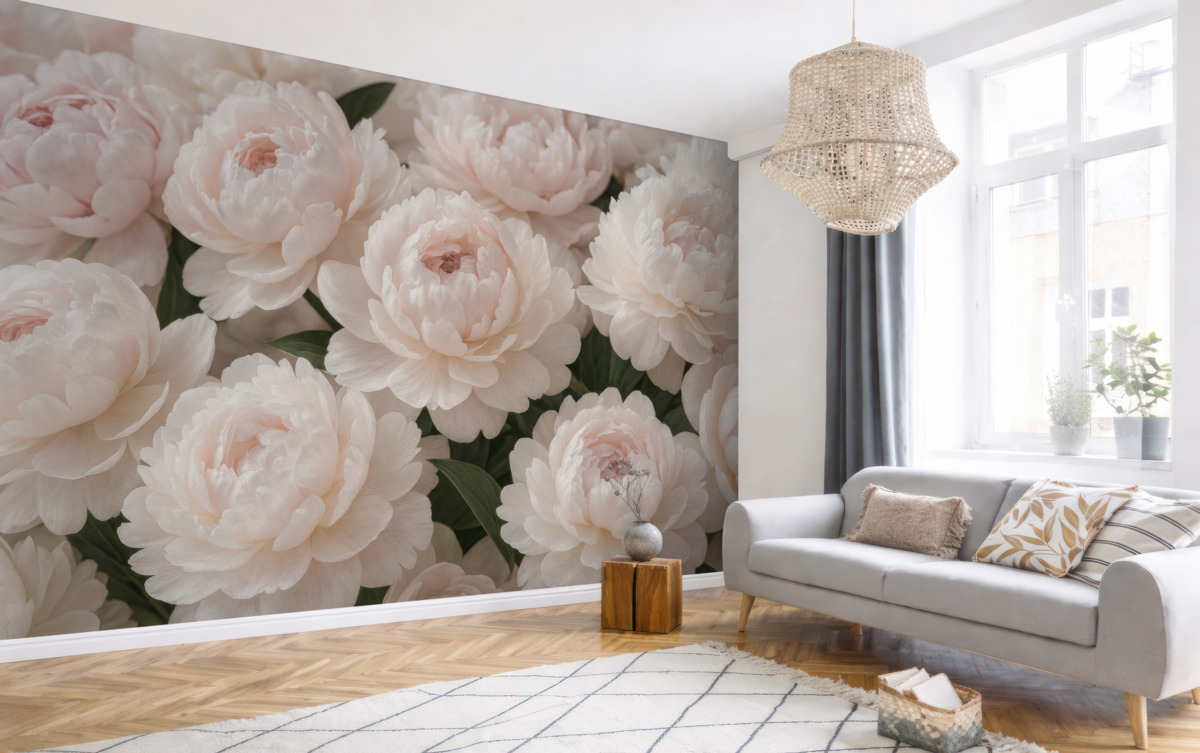 Fototapeta Jasno-różowe piwonie.