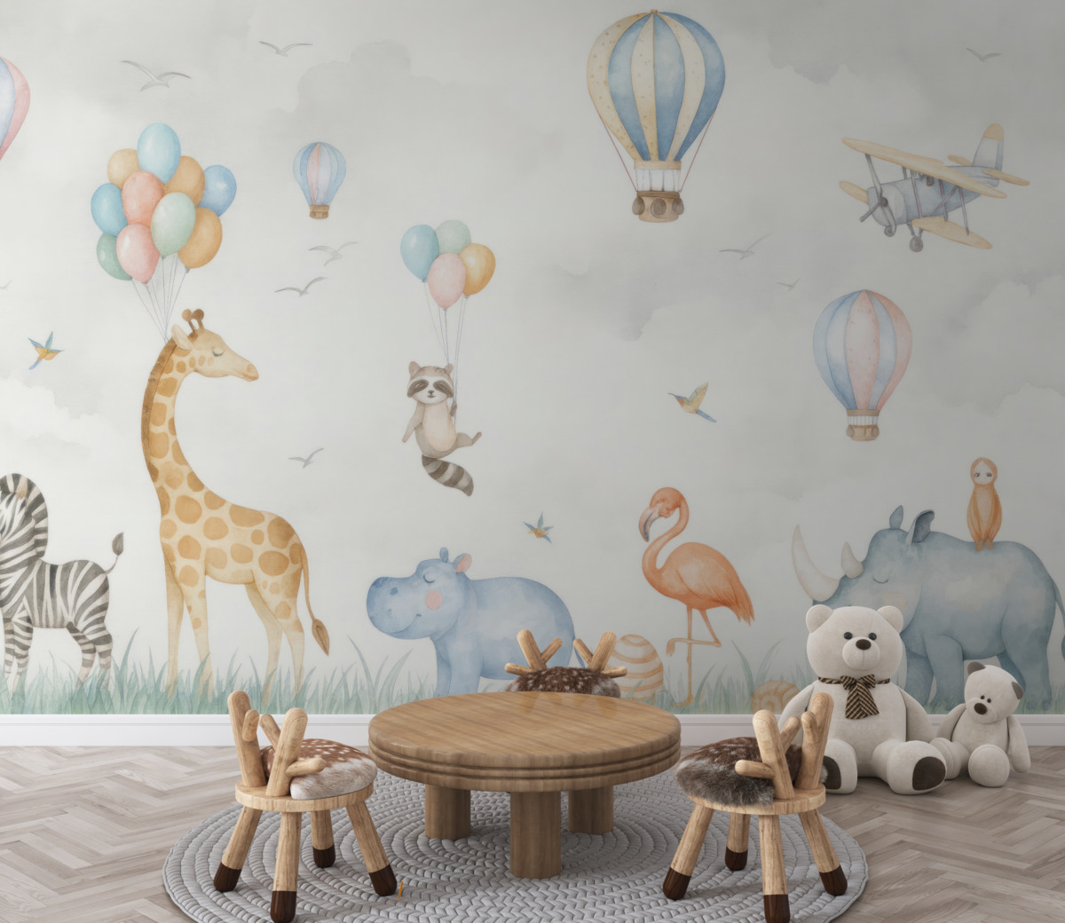 Fototapeta Cudowne zwierzęta i baloniki.