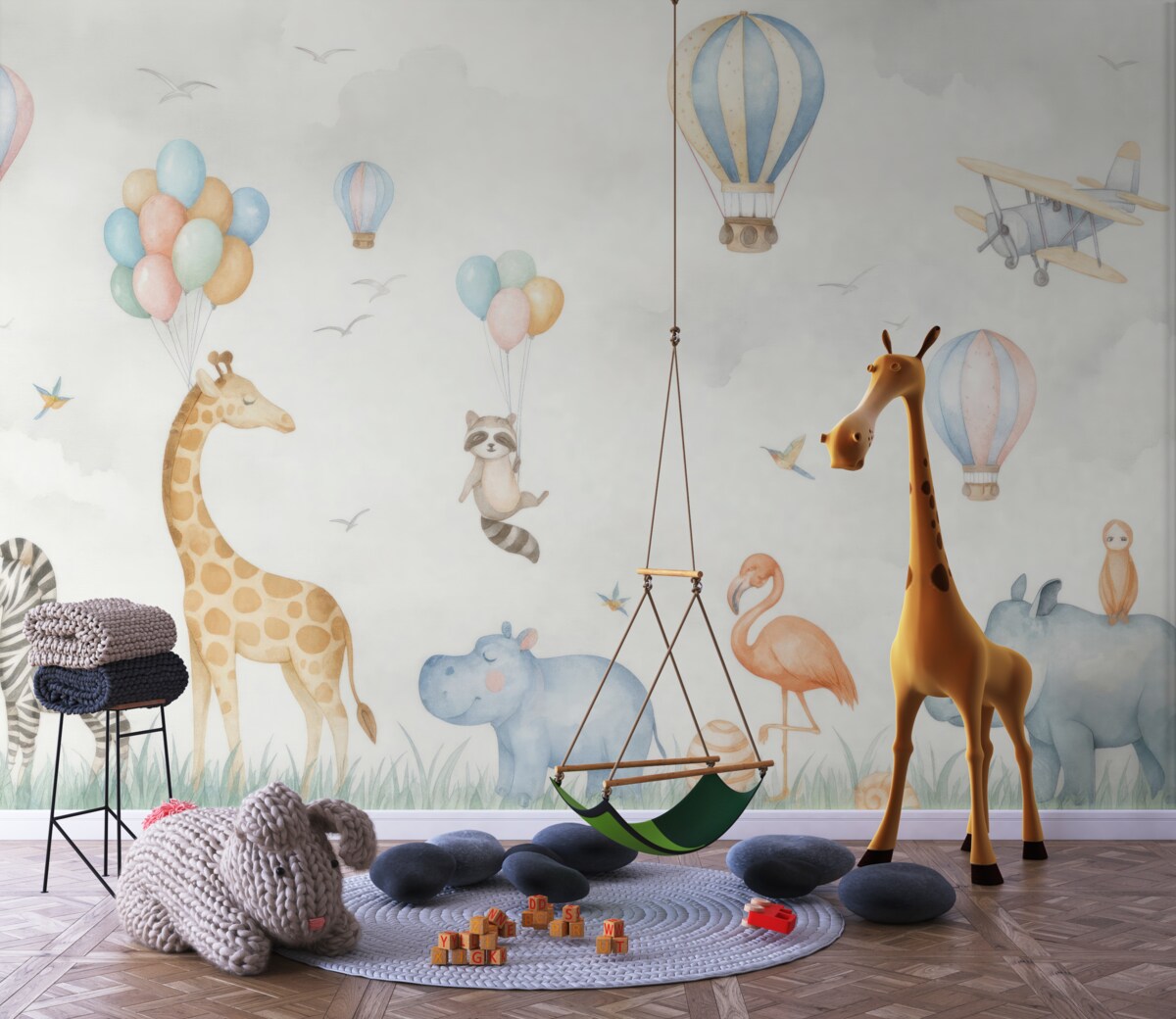 Fototapeta Cudowne zwierzęta i baloniki.