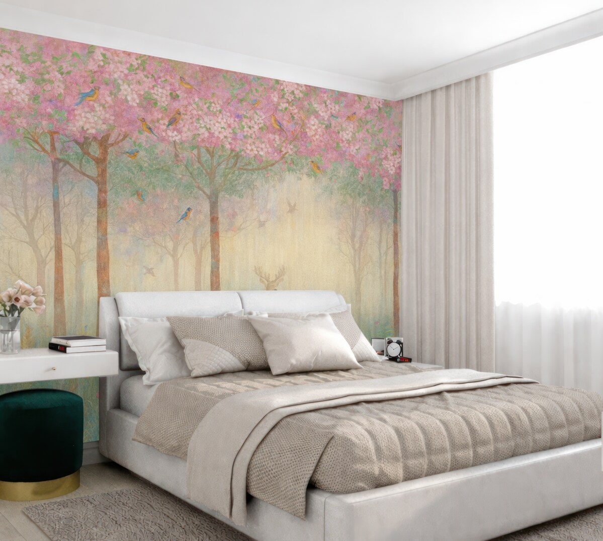 Fototapeta Jeleń w czarownym lesie.