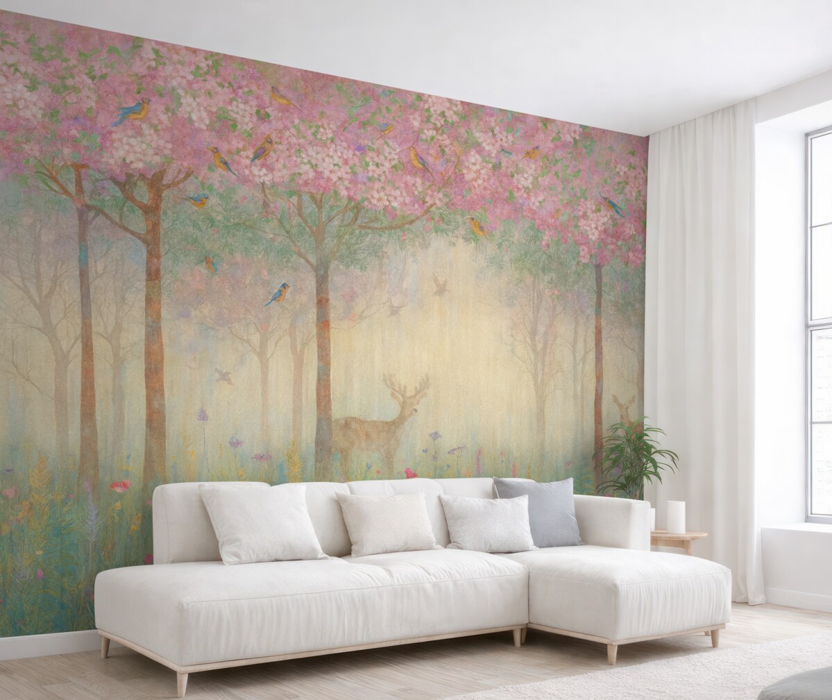 Fototapeta Jeleń w czarownym lesie.