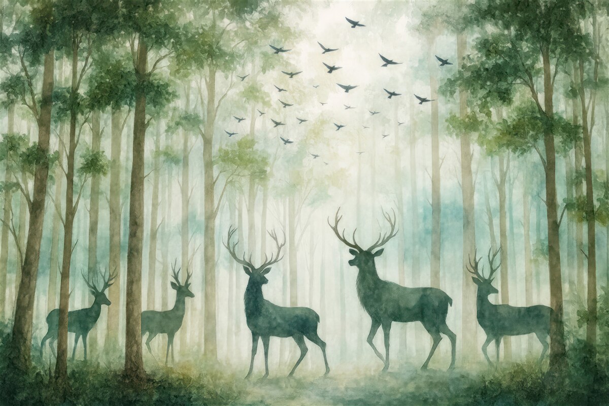 Fototapeta Dzikie zwierzę w lesie.