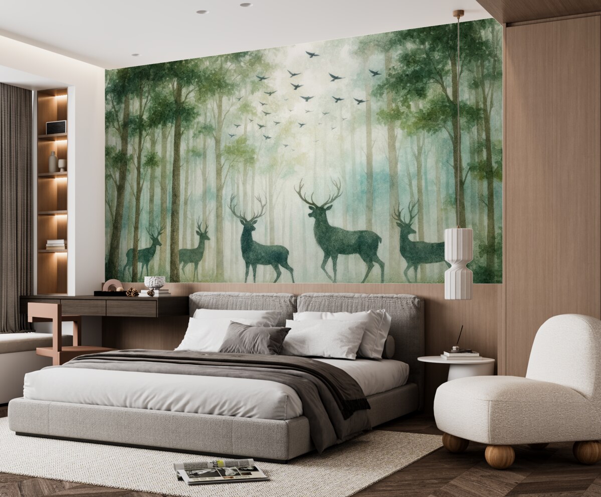 Fototapeta Dzikie zwierzę w lesie.