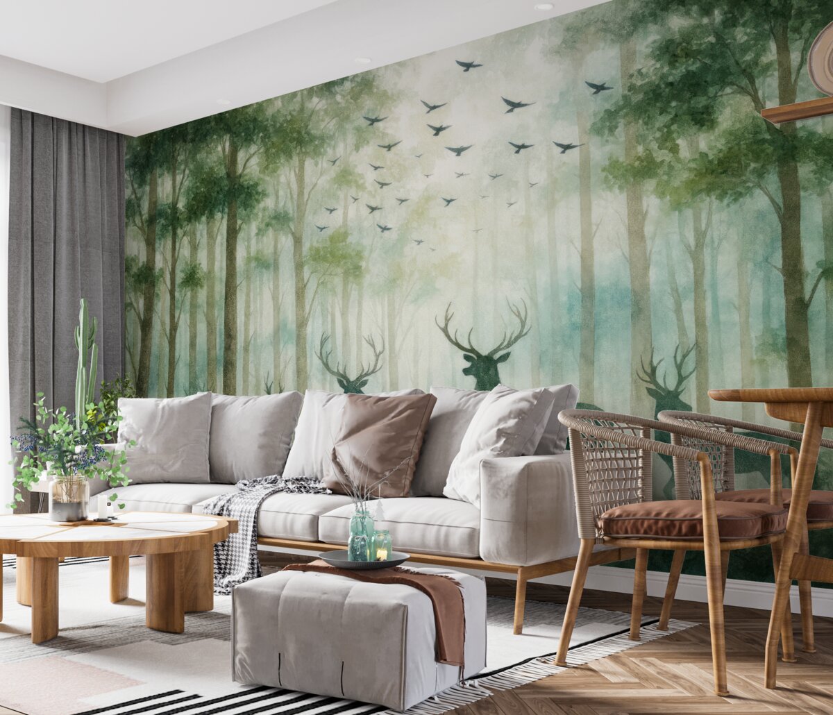 Fototapeta Dzikie zwierzę w lesie.