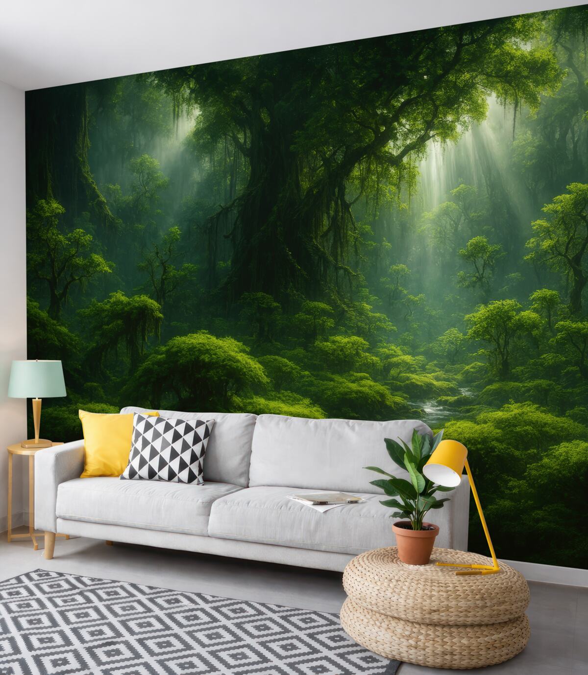 Fototapeta Naturalny pejzaż leśny.