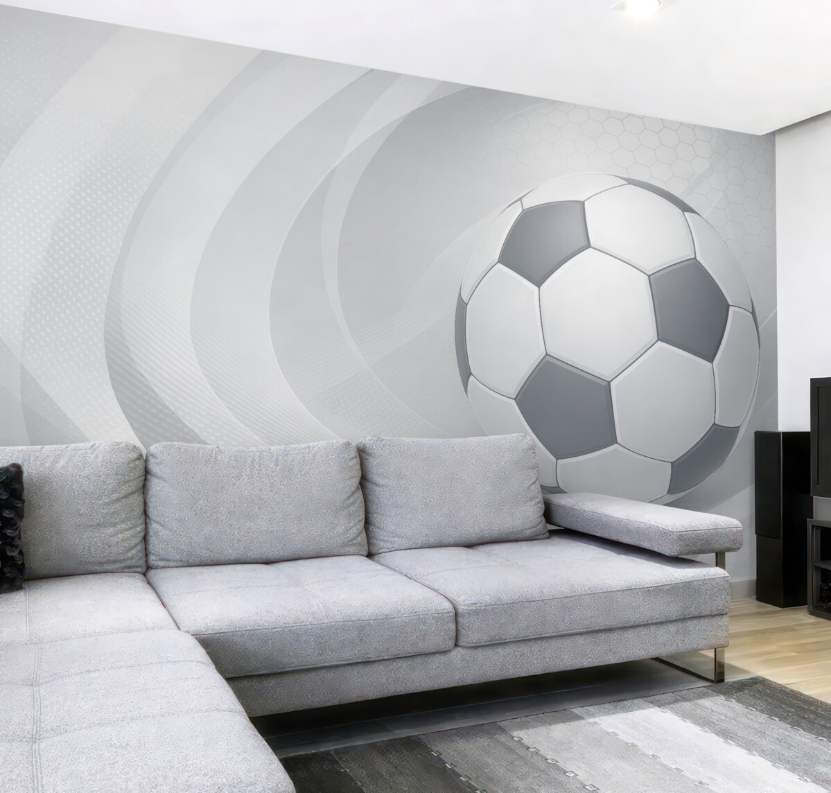 Fototapeta Piłka na murawie futbolowej.