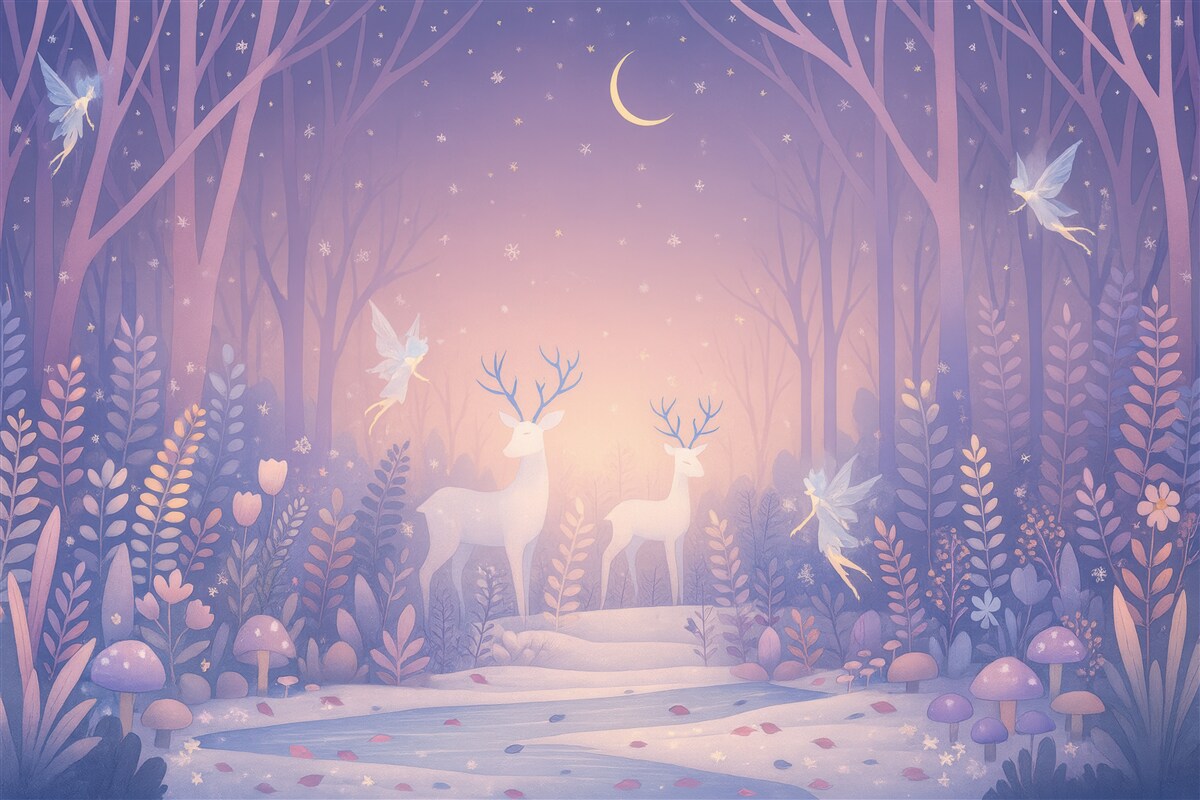 Fototapeta Nocne zabawy w zaczarowanym lesie.