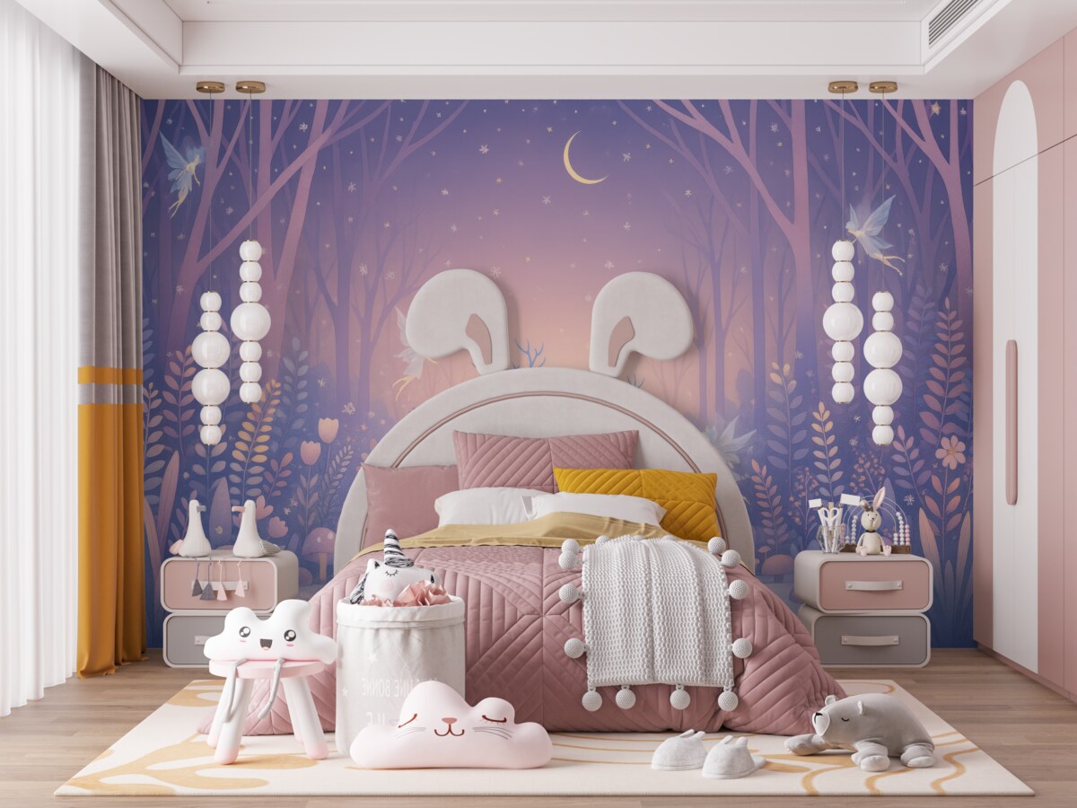 Fototapeta Nocne zabawy w zaczarowanym lesie.