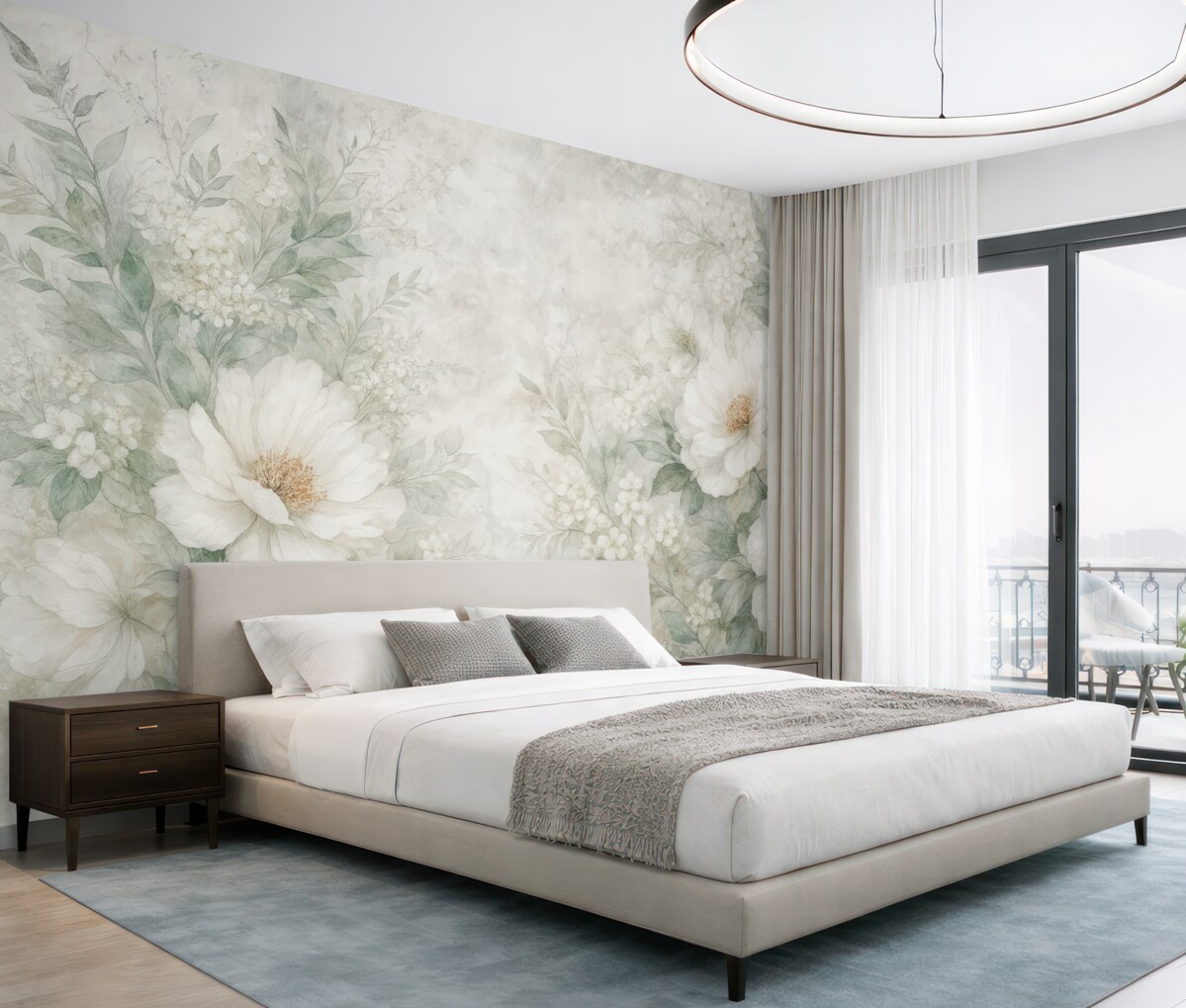 Fototapeta Roślina na betonowej powierzchni o stylu grunge.