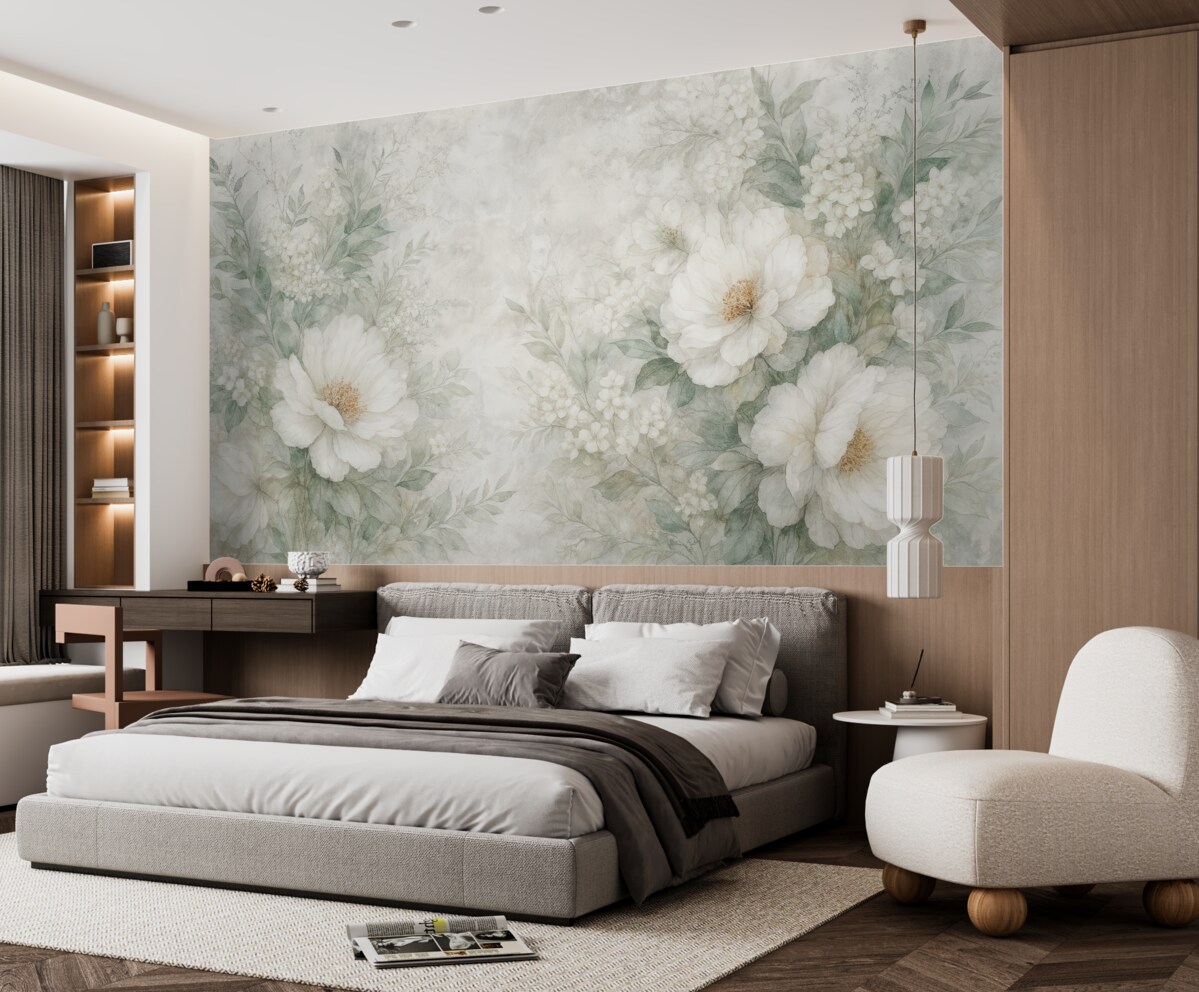 Fototapeta Roślina na betonowej powierzchni o stylu grunge.