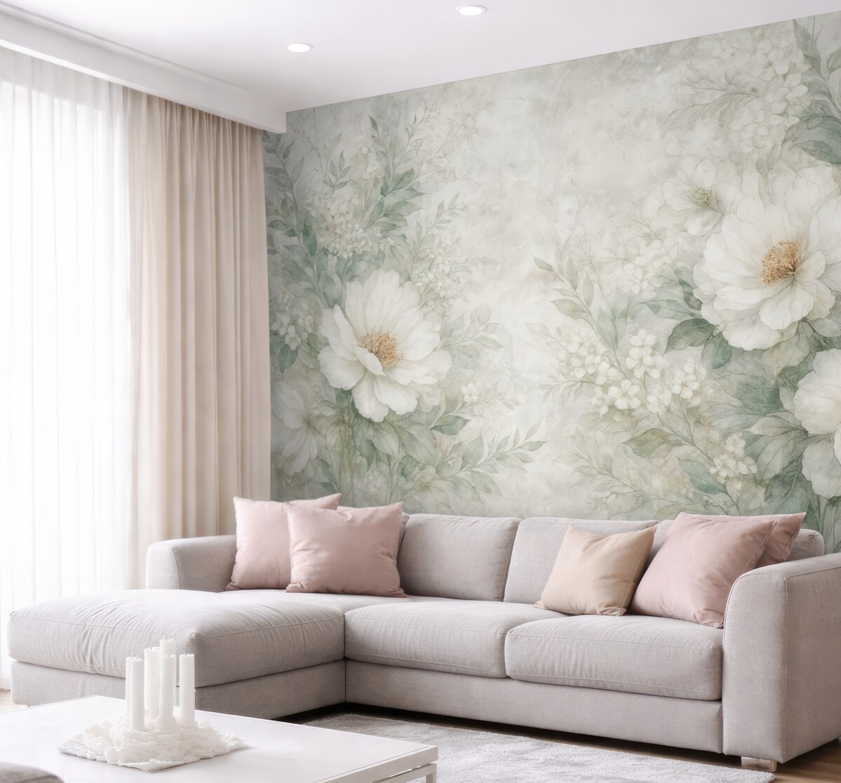 Fototapeta Roślina na betonowej powierzchni o stylu grunge.