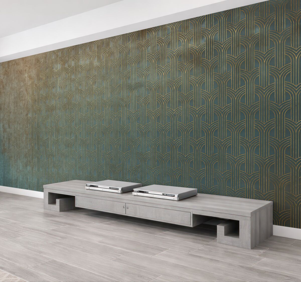 Fototapeta Zakrzywiony motyw na ścianie w stylu grunge.