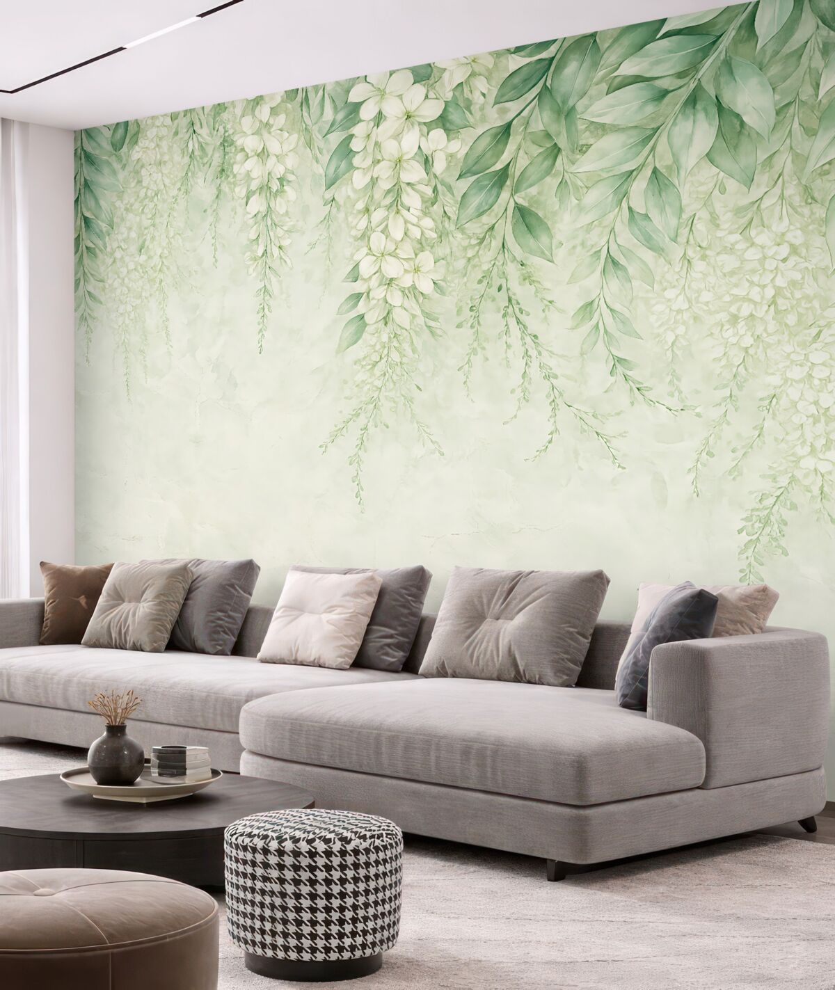 Fototapeta Roślinne kwiaty na marmurze.