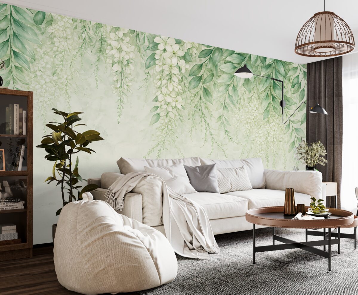 Fototapeta Roślinne kwiaty na marmurze.