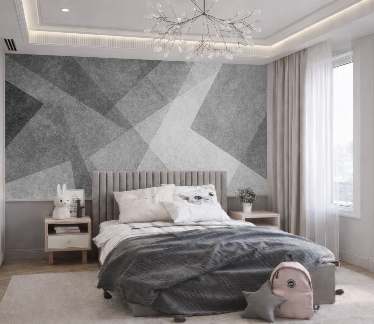 Fototapeta Abstrakcyjna geometria w odcieniach szarości.