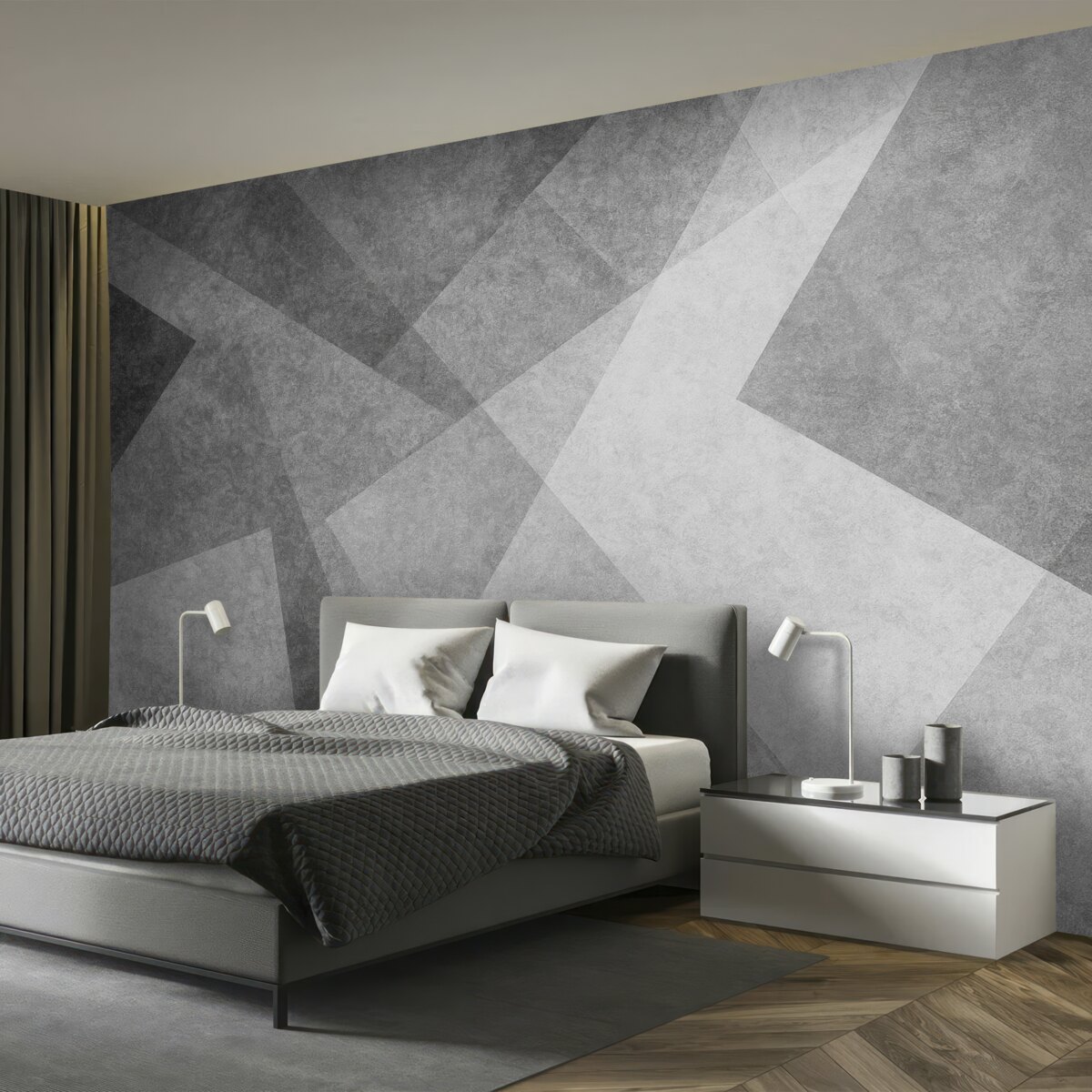 Fototapeta Abstrakcyjna geometria w odcieniach szarości.