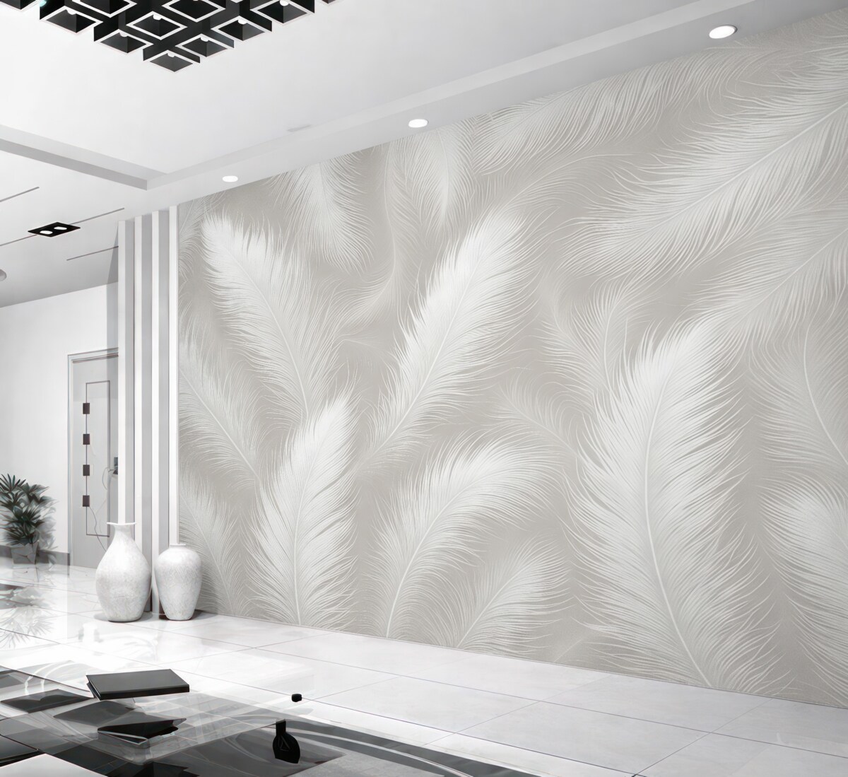 Fototapeta Delikatne białe pióra