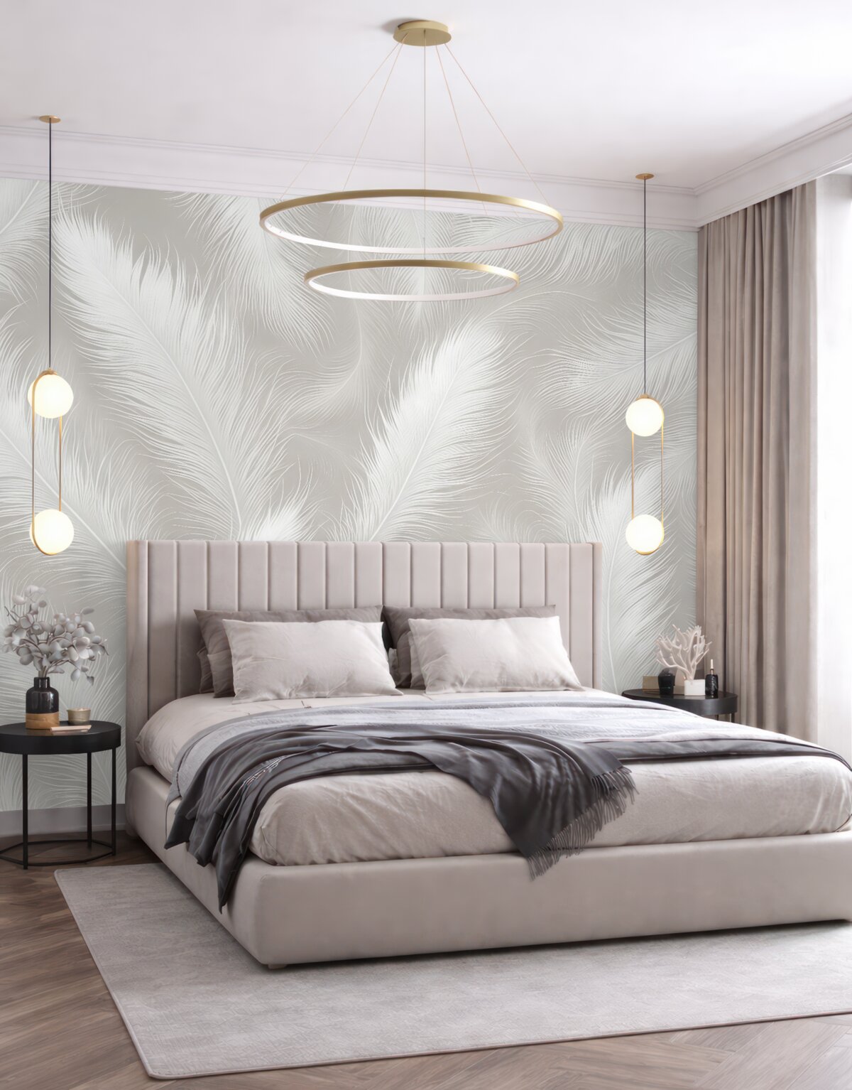 Fototapeta Delikatne białe pióra