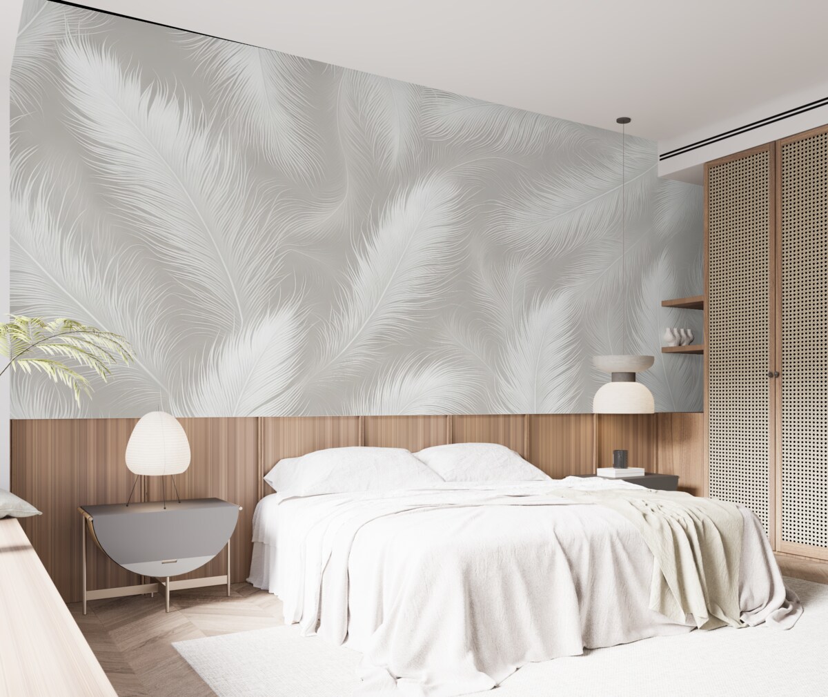 Fototapeta Delikatne białe pióra